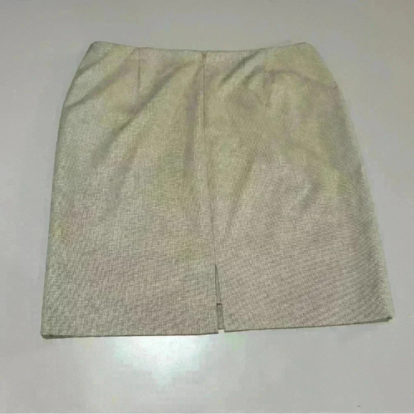 Antonio Melani Tan Check Skirt with Back Zipper Size 12 - Picture 2 of 6